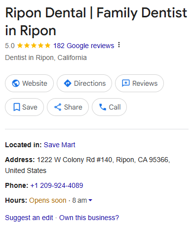 Ripon Dental GMB profile