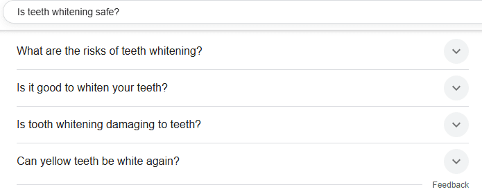 People Also Ask Sction in Google