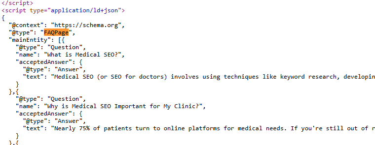 FAQ schema example