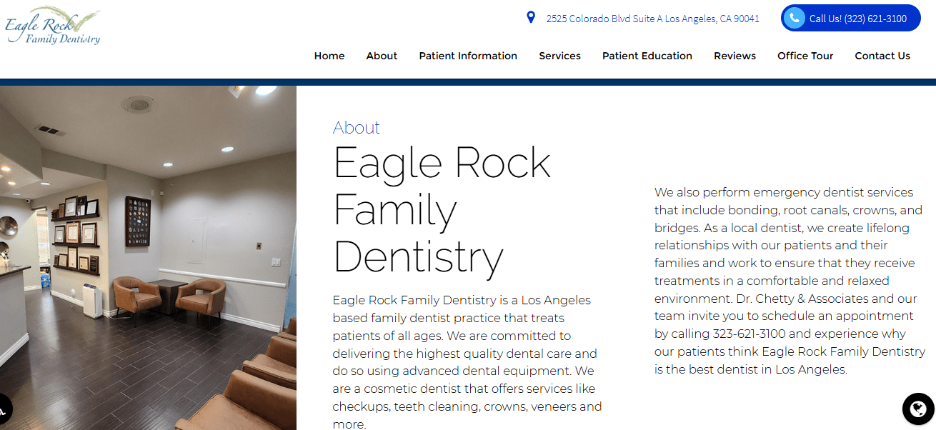 Eagle Rock dentistry about us page