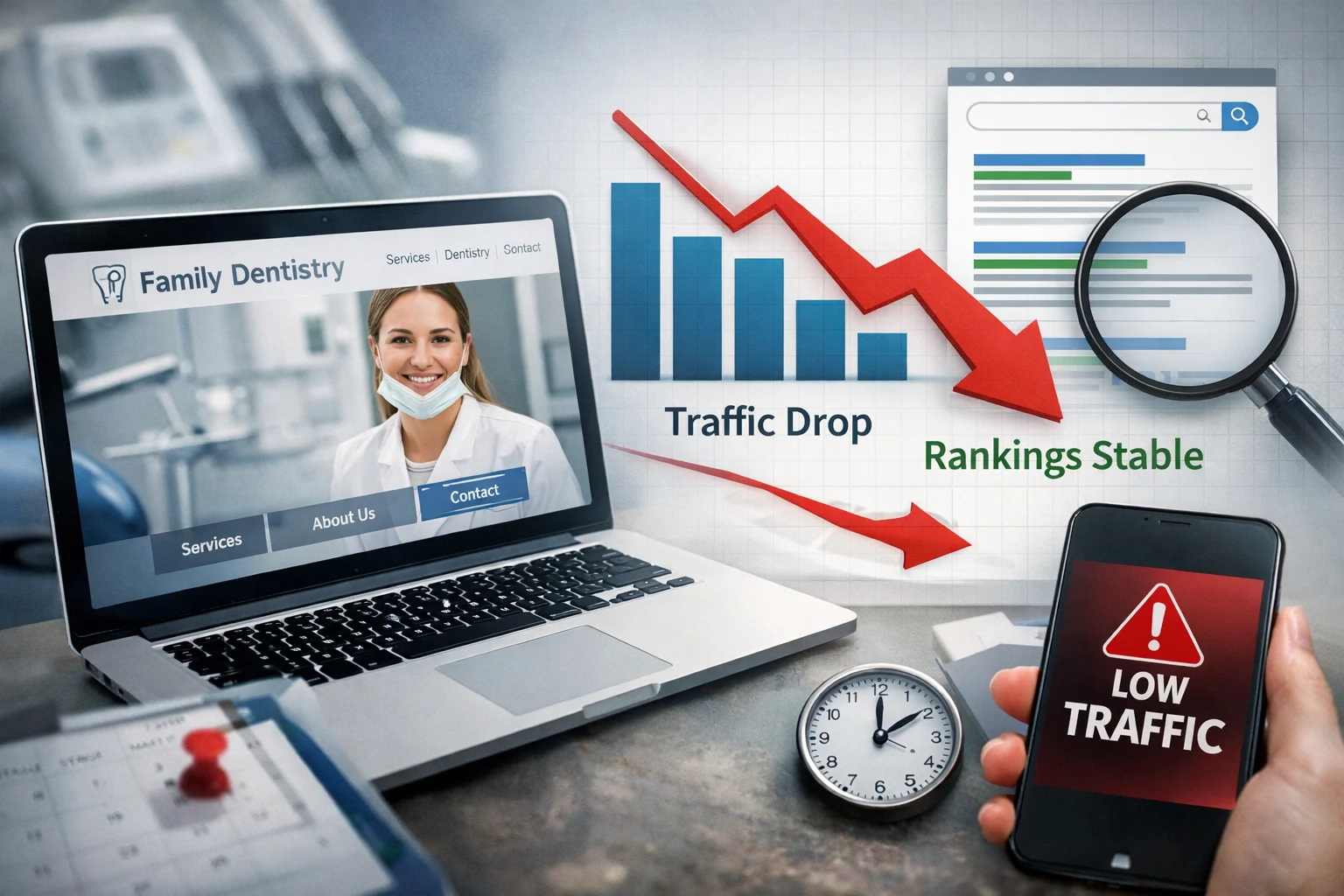 Traffic Down, Rankings Same? What's Really Happening to Dental Websites