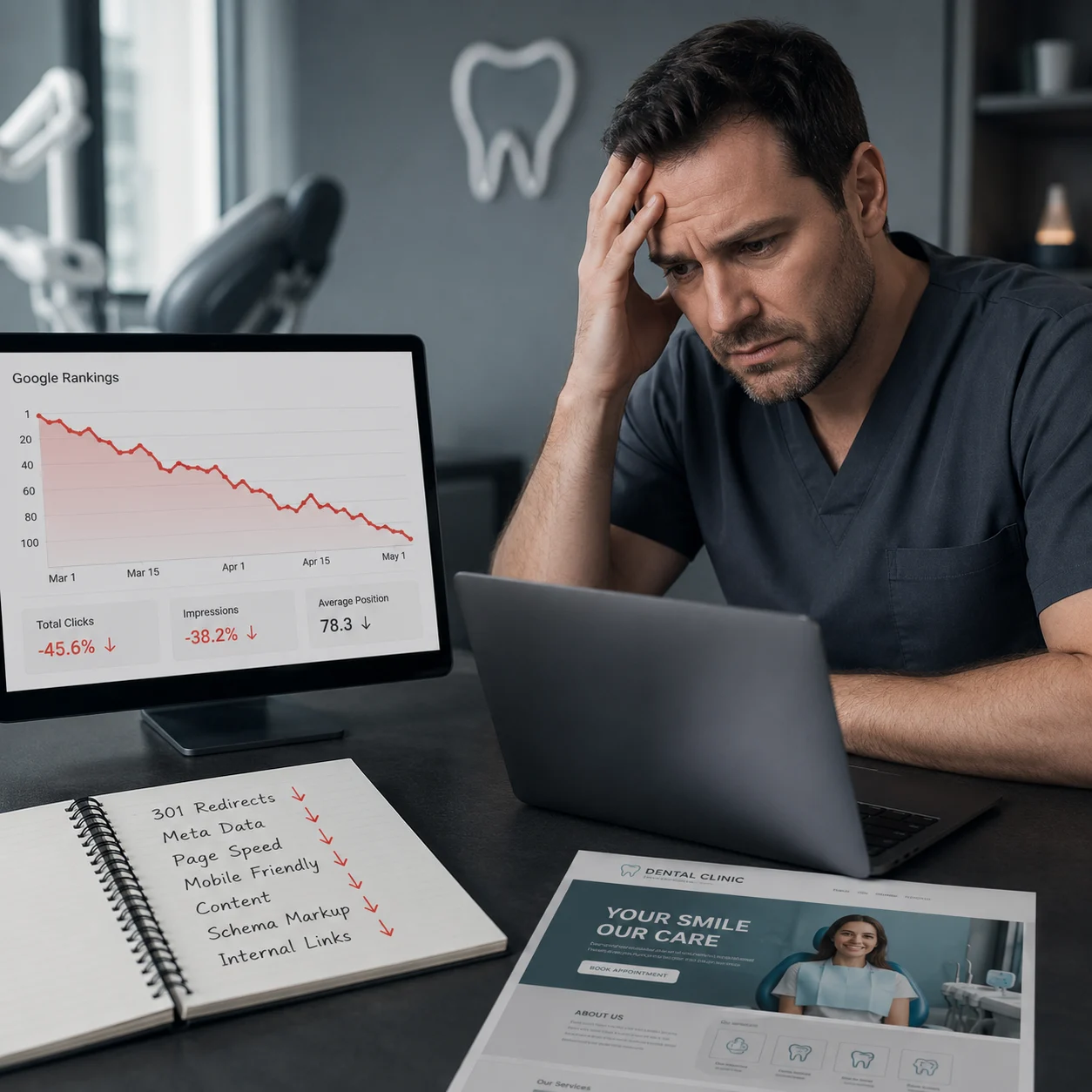 Why Dental Clinics Lose Google Rankings After a Website Redesign