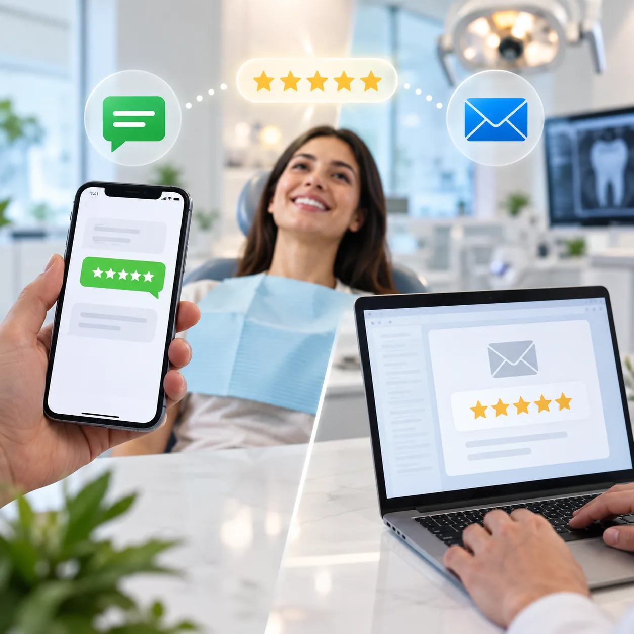 SMS vs. Email Review Requests for Dentists: Which Converts Better?