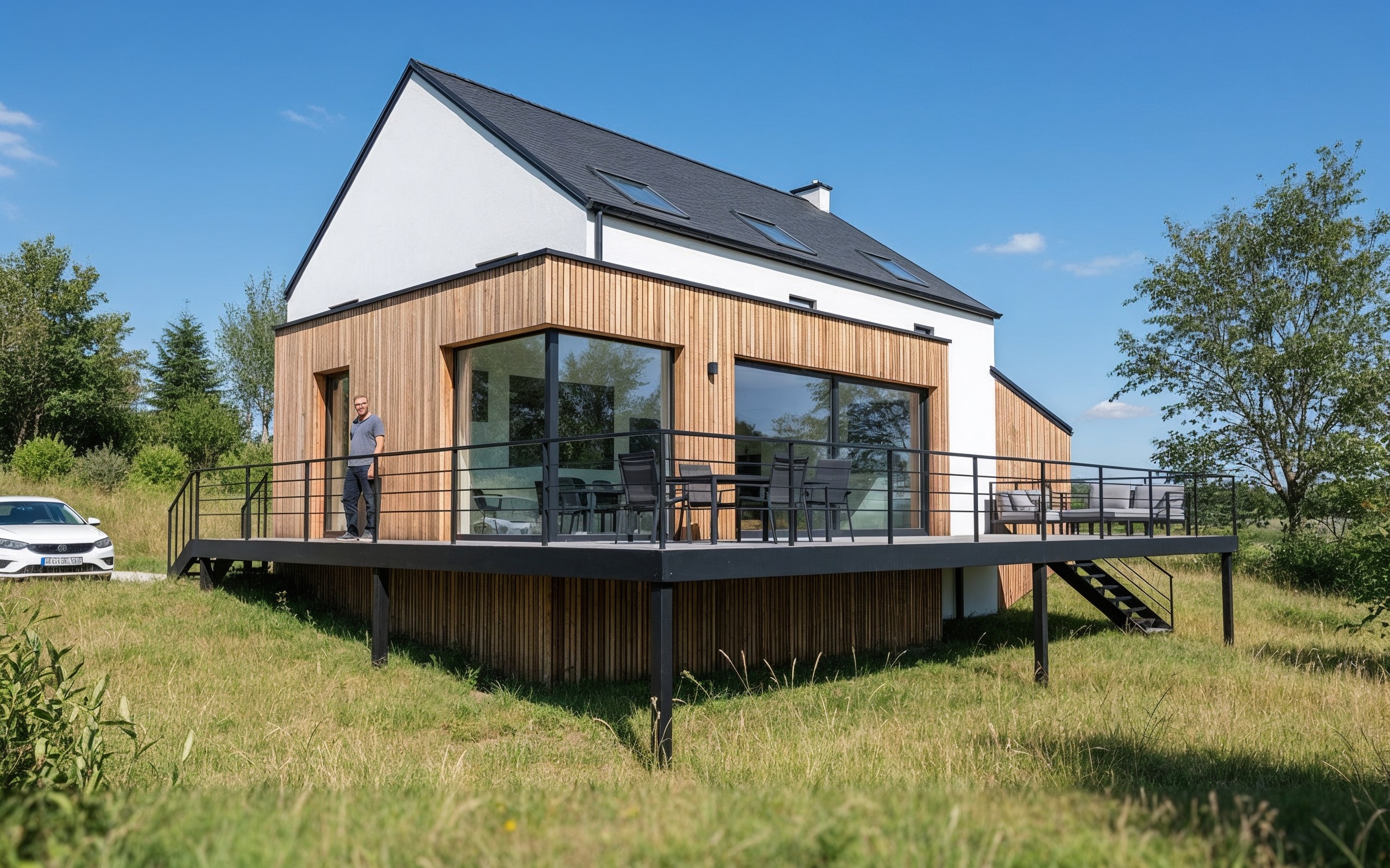 Travaux de rénovation d'une maison unifamiliale comprenant la construction d'une annexe de ±30m² sur 2 niveaux (uniquement gros-oeuvre, finitions et techniques en auto-construction)