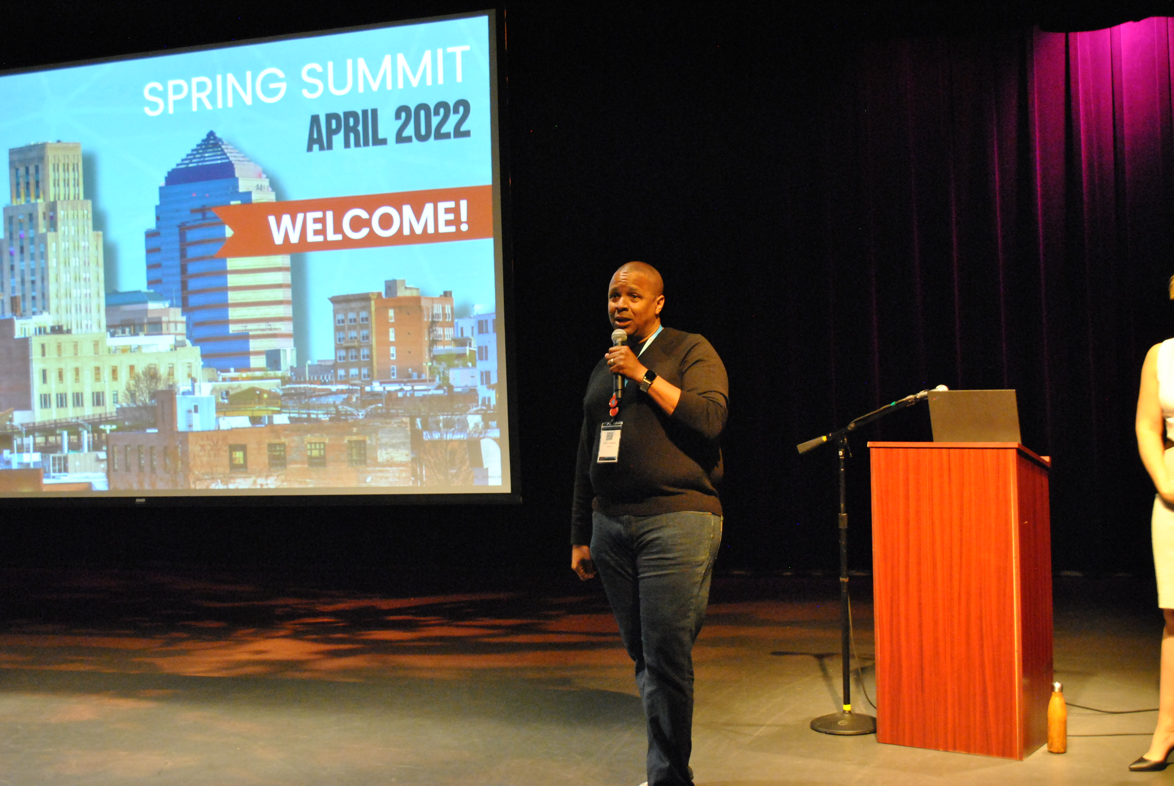 SCN Board Member Mark Lawrence welcoming attendees to SCN's 2022 Spring Summit
