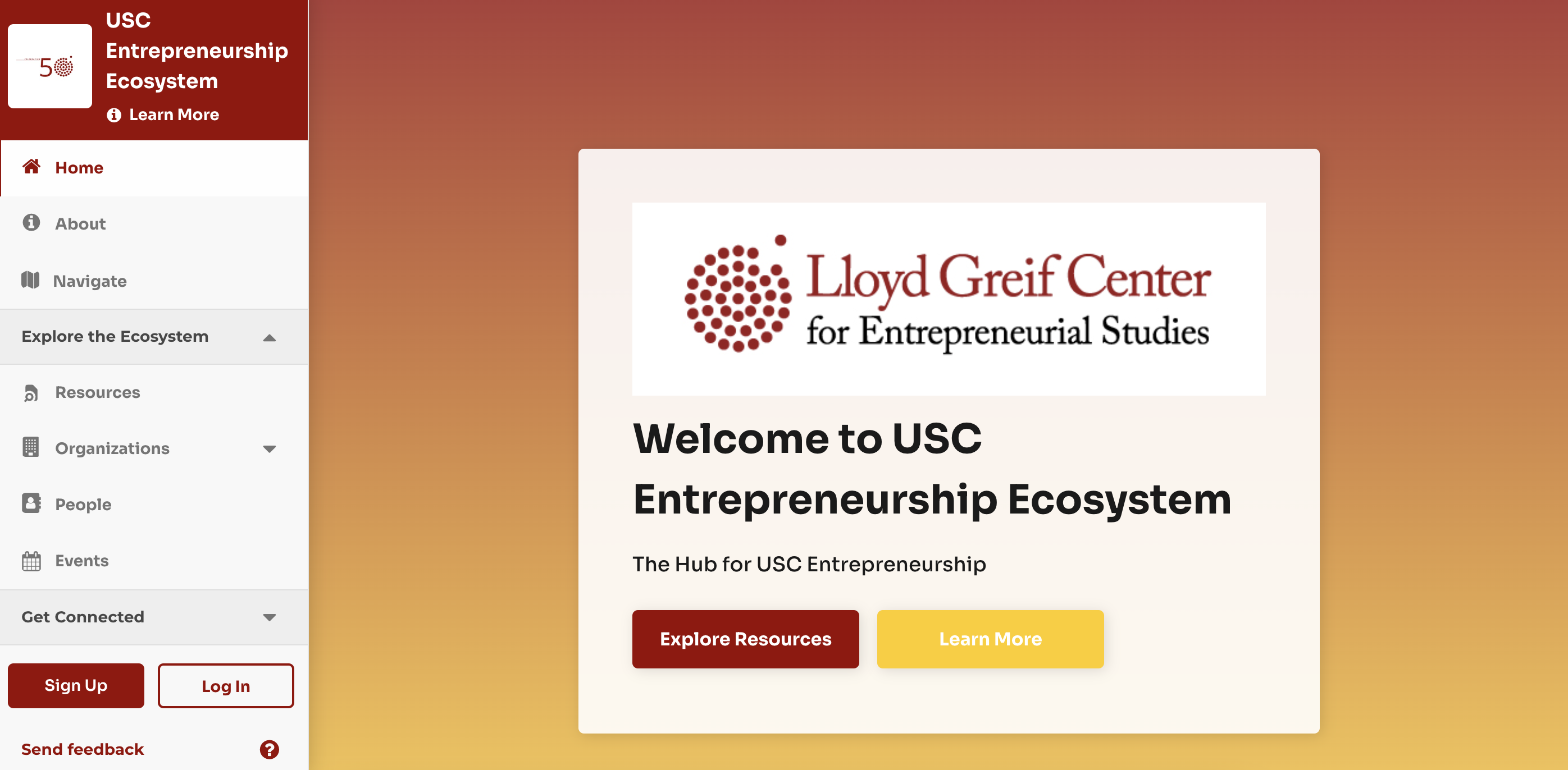Launch of the Entrepreneurship USC EcoMap Platform