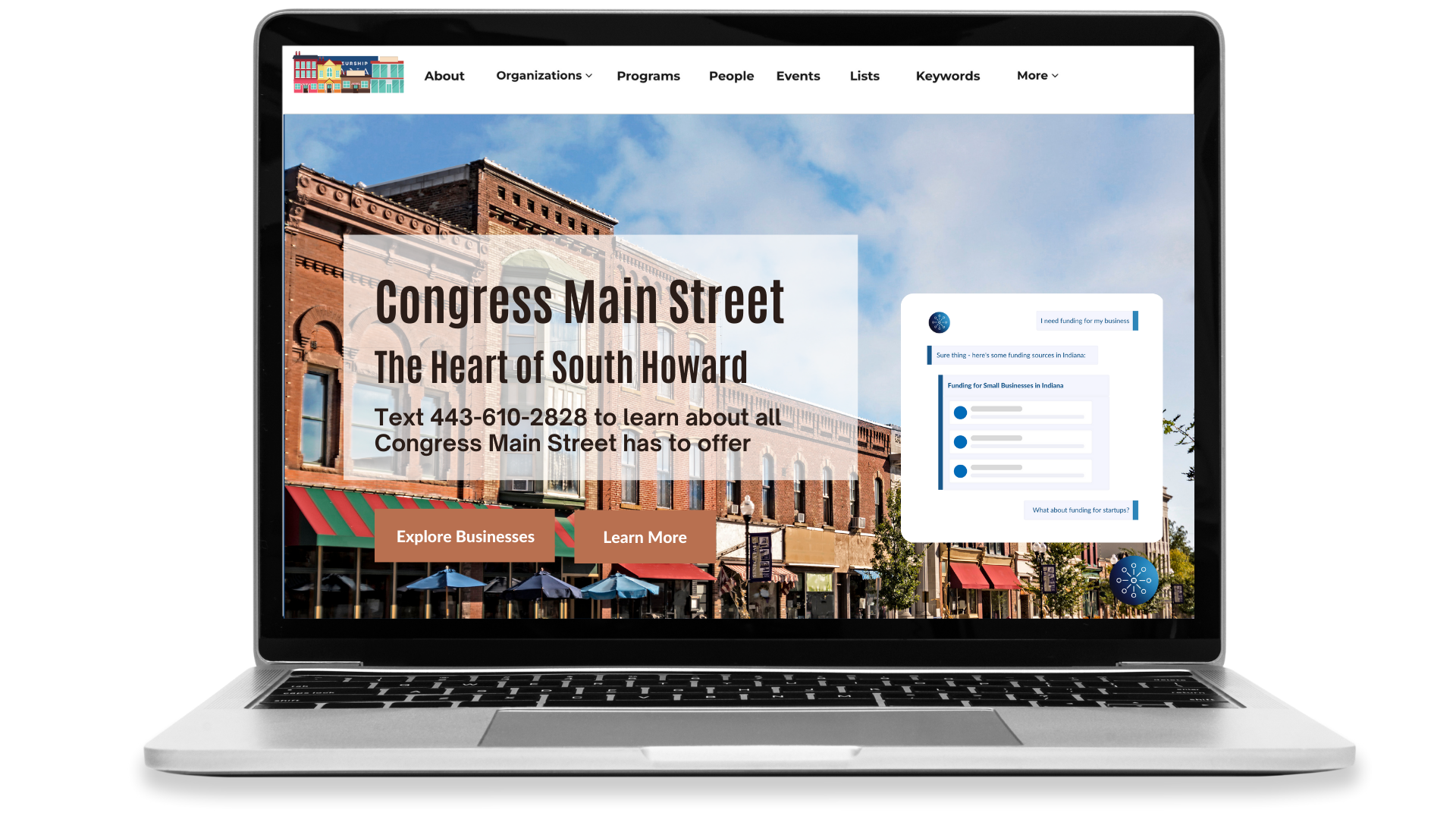 A mockup of a web platform