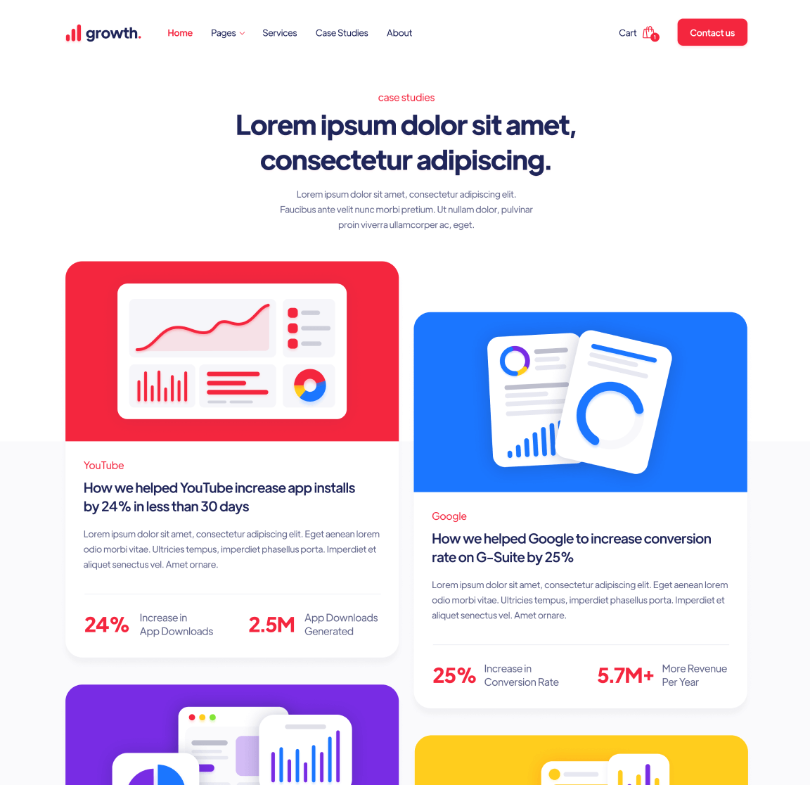 Case Studies - Growth Webflow Template