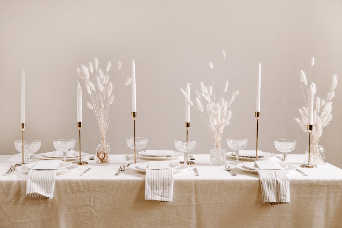 A table that is set up for a private dining event