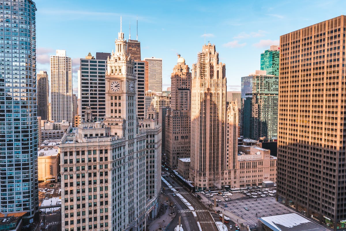 An above view of the city of Chicago