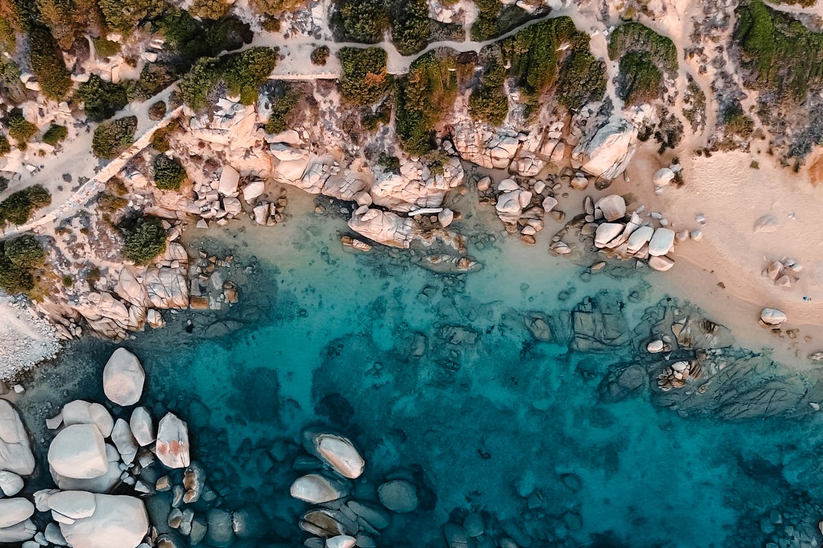 An above view of a Sardinia beach