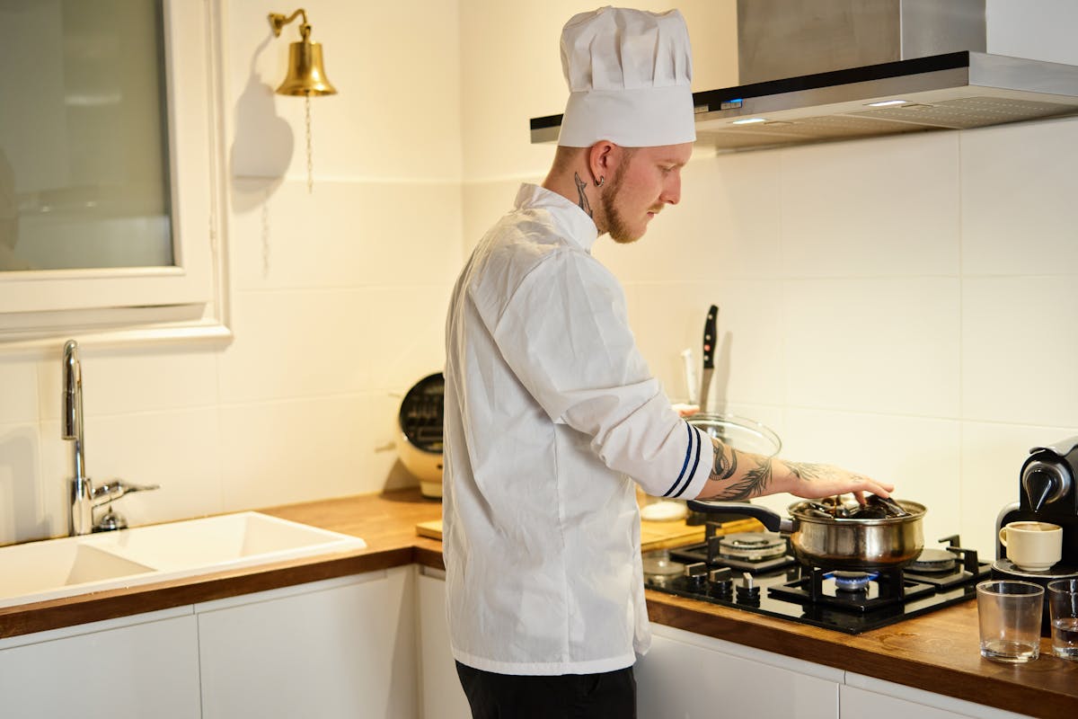 A personal chef creating a meal in a kitchen