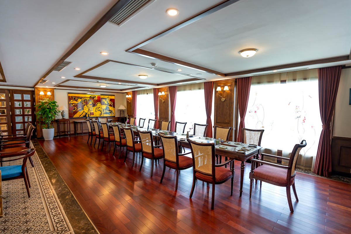 A boardroom all set up for a Michelin chef corporate event