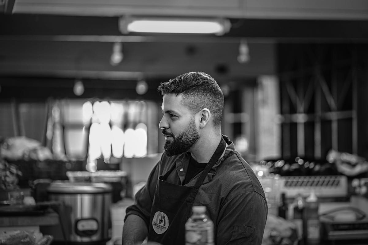 A private chef in a kitchen ready to cook