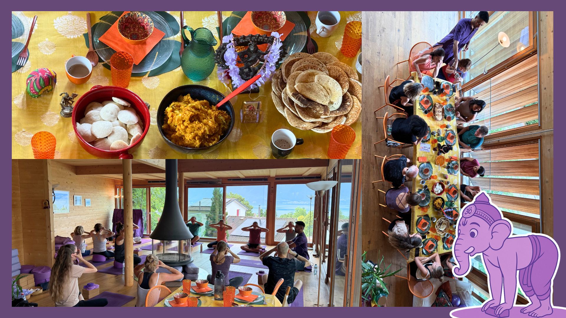 yoga and indian breakfast  dosa - vevey