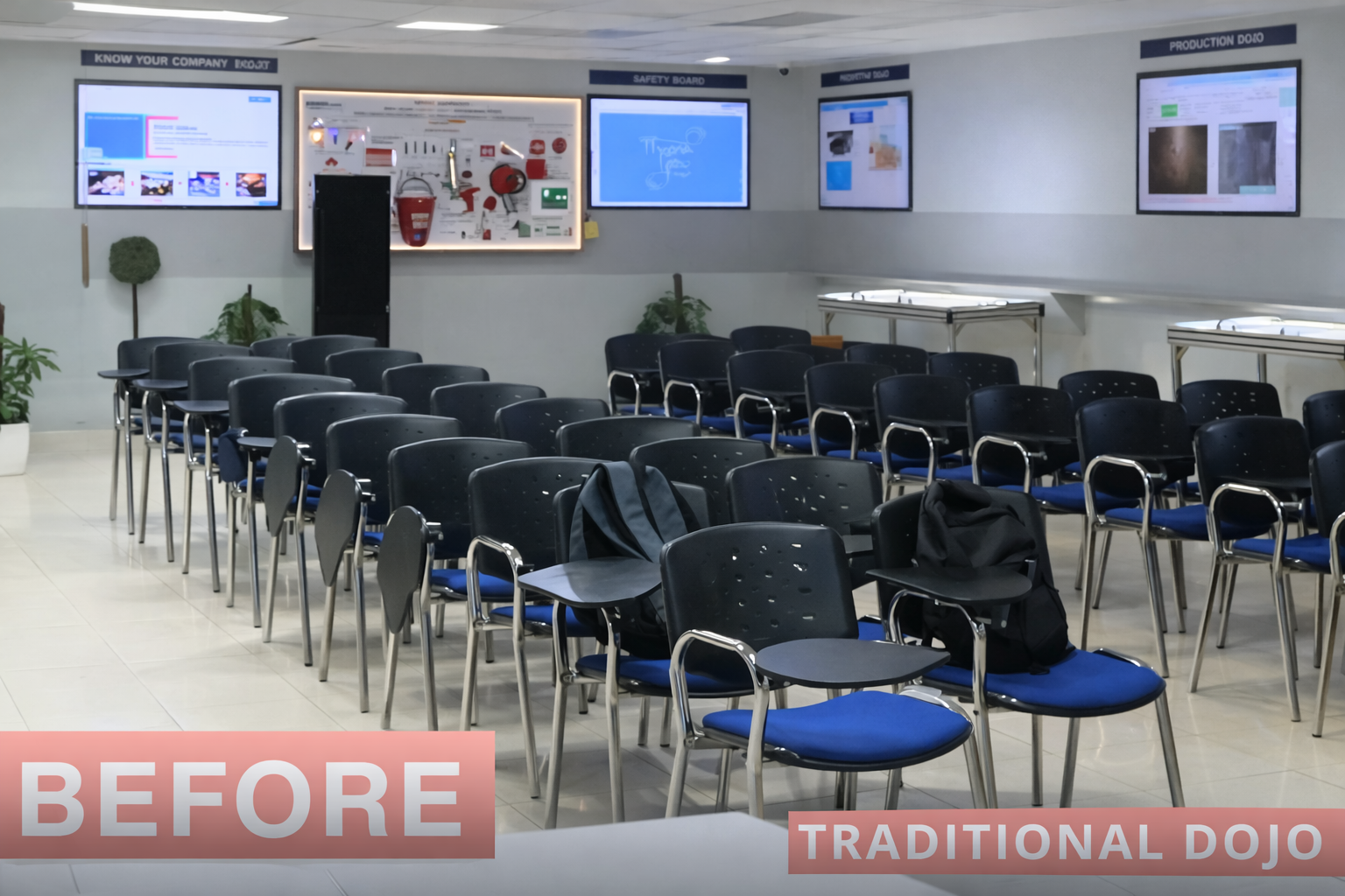 Traditional training before Smart Dojo transformation