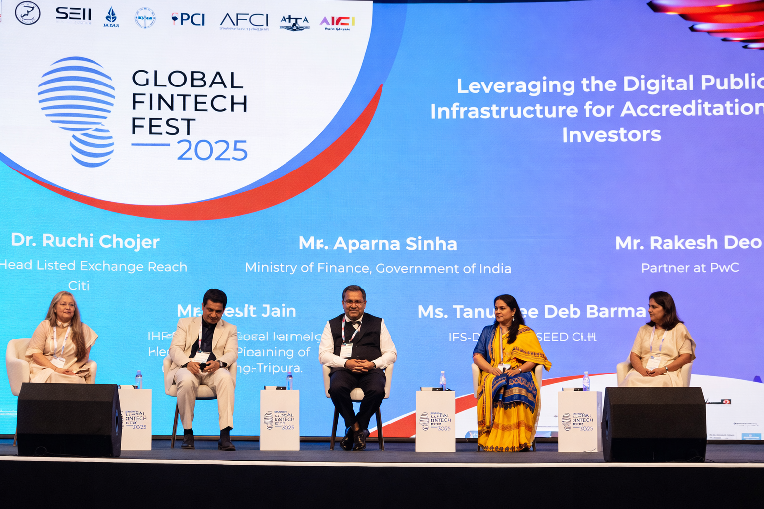 Expansive convention centre hall hosting the Global Fintech Fest — thousands of delegates and hundreds of exhibitors