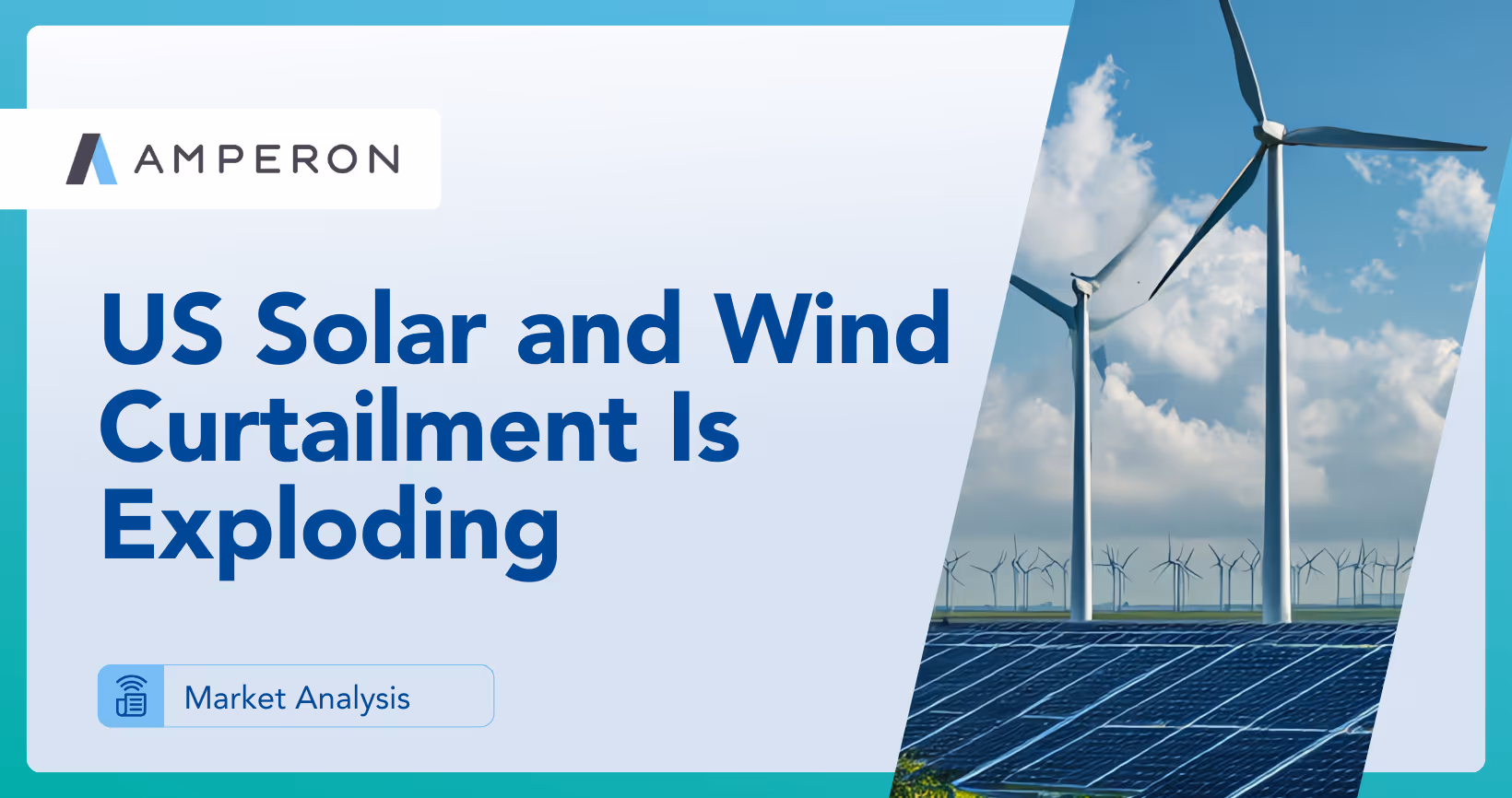 A blog post graphic titled "Navigating the RTC+B Paradigm Shift" showing an image of battery storage units, with solar panels in the background, representing energy storage and retail strategy in the ERCOT market