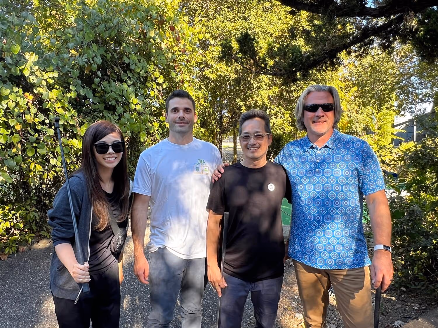 A group photo of TEECOM employees enjoying a hike