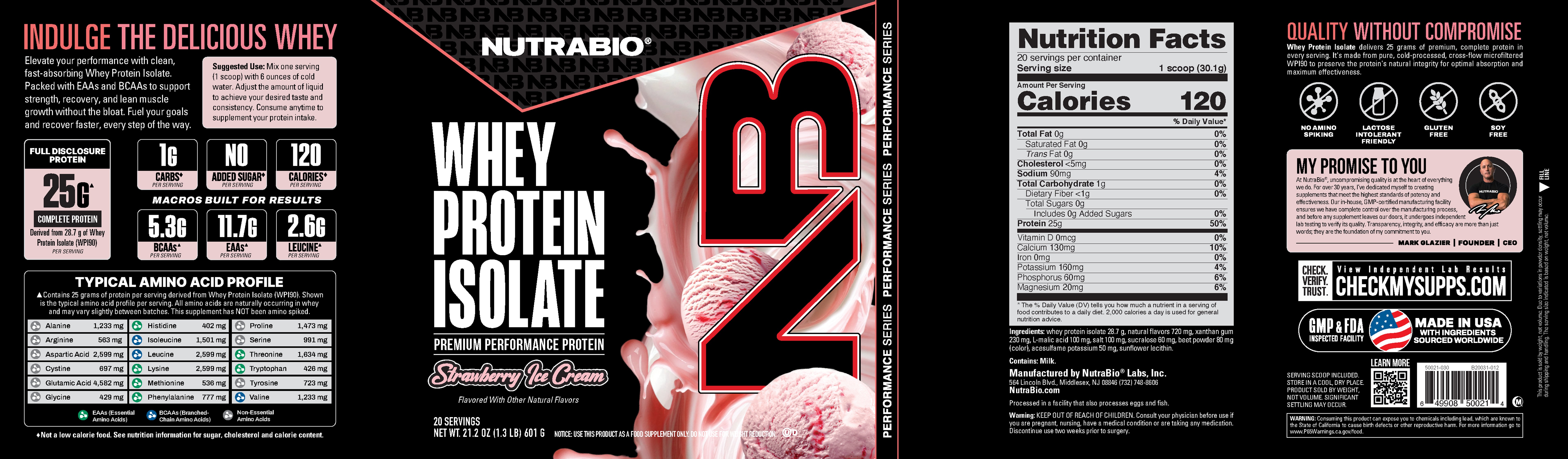 Product nutrition and supplement facts