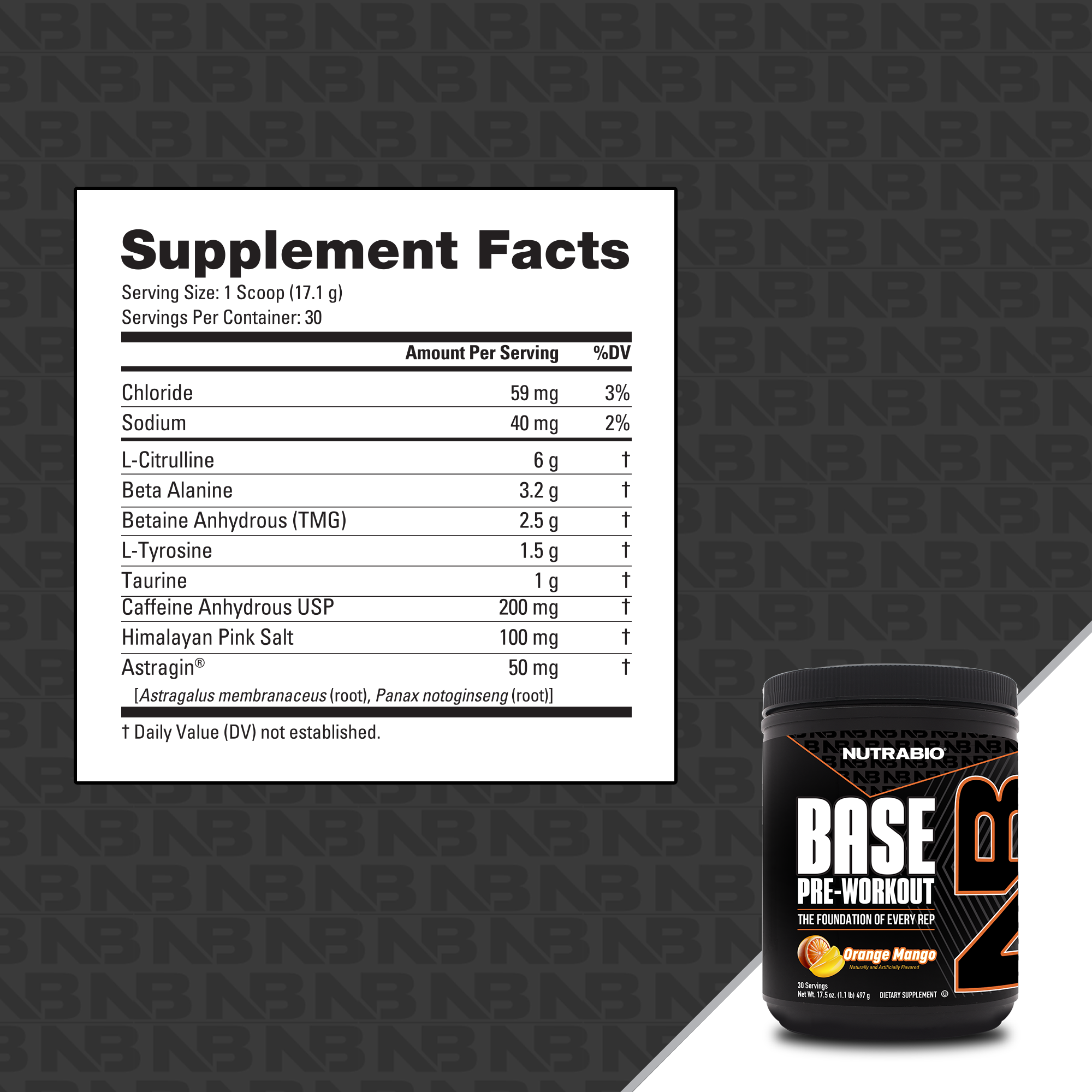 Product nutrition and supplement facts