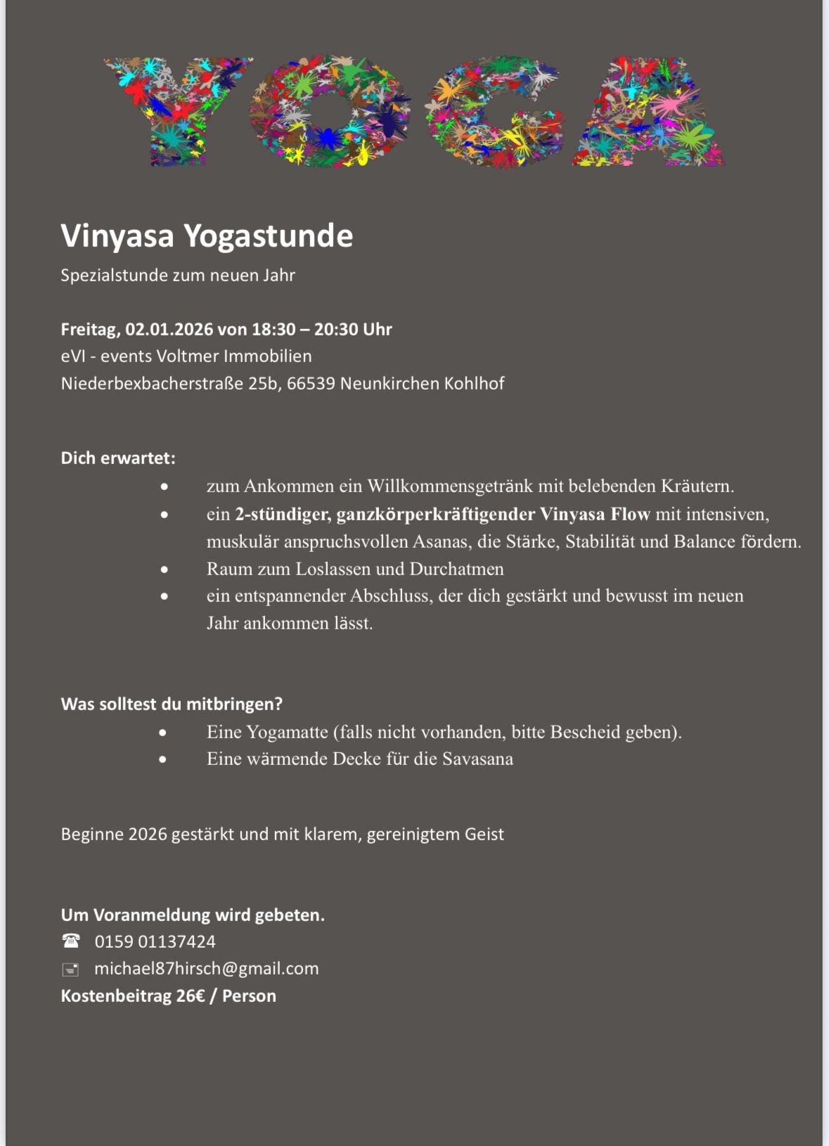 Vinyasa Yogastunde mit Michael Hirsch