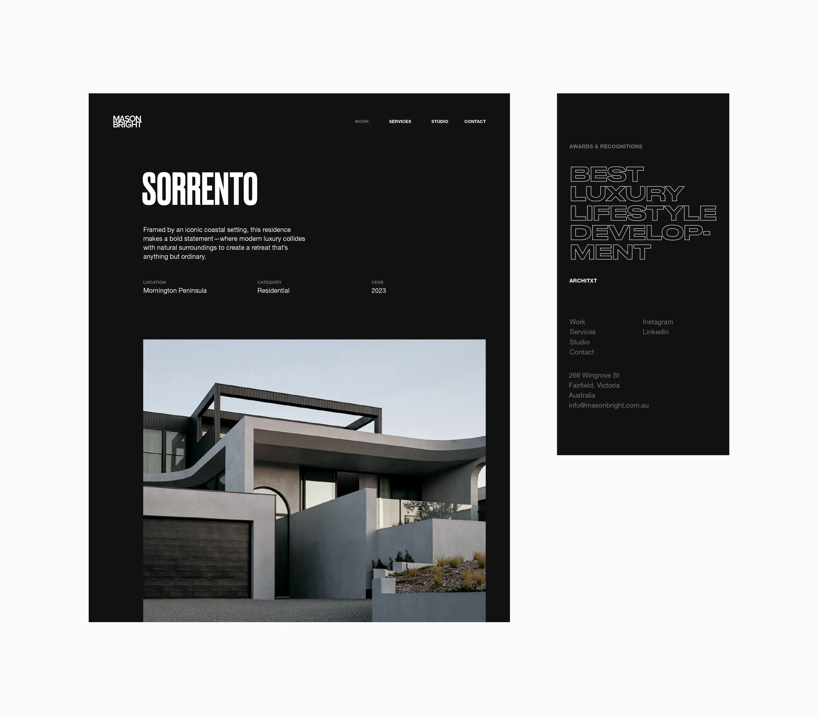 Mason Bright Architects Website Design
