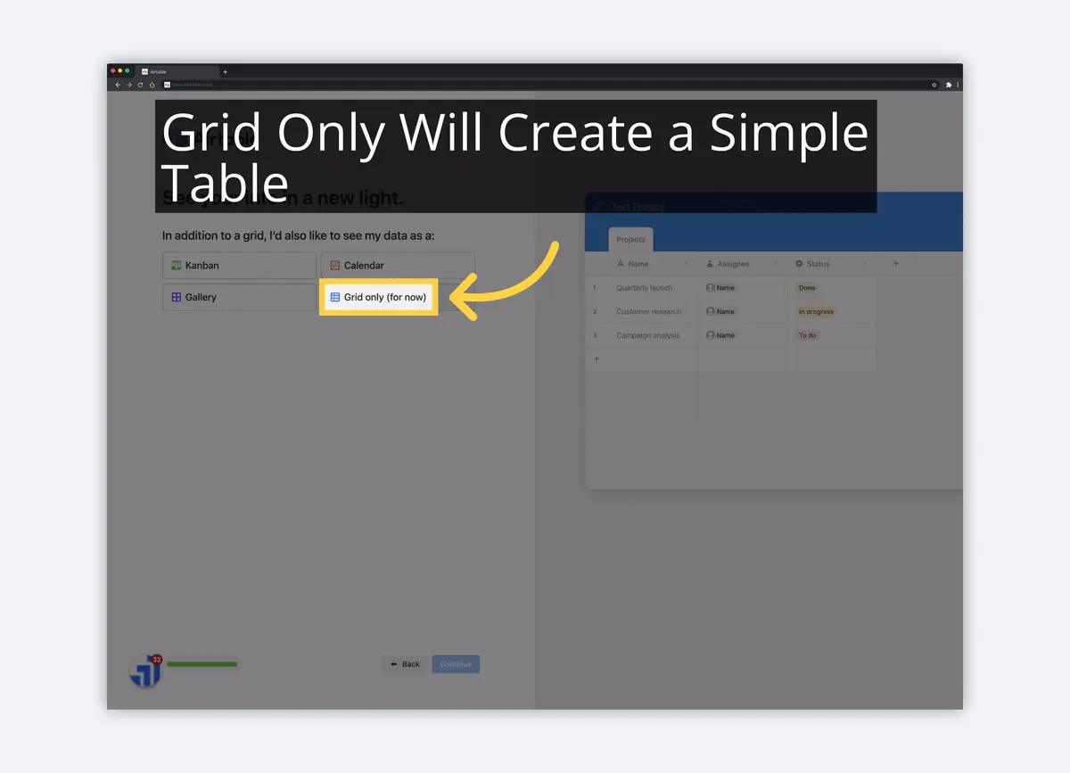 what is airtable sign up for free choose grid only image