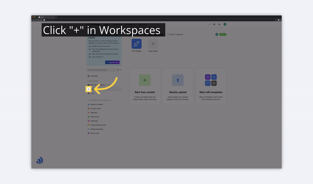 what is airtable add workspace image