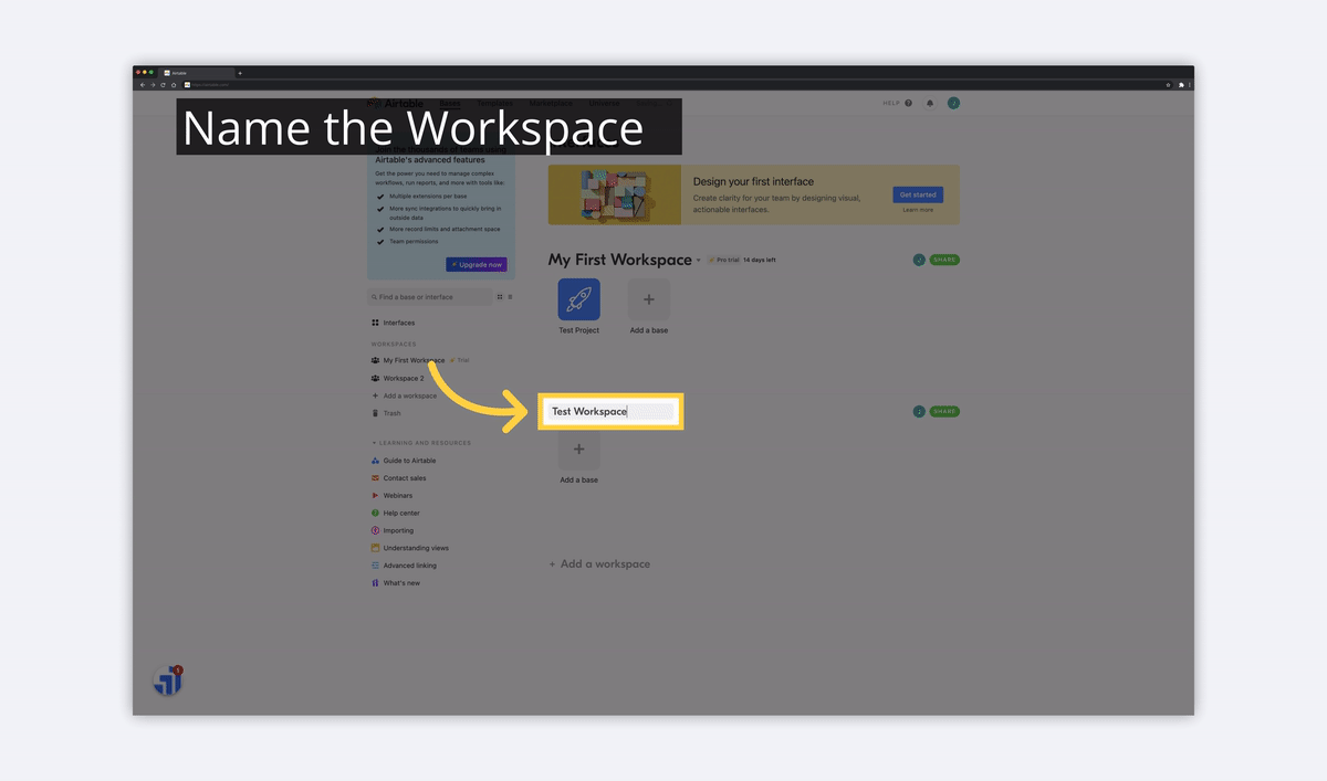 what is airtable name workspace image