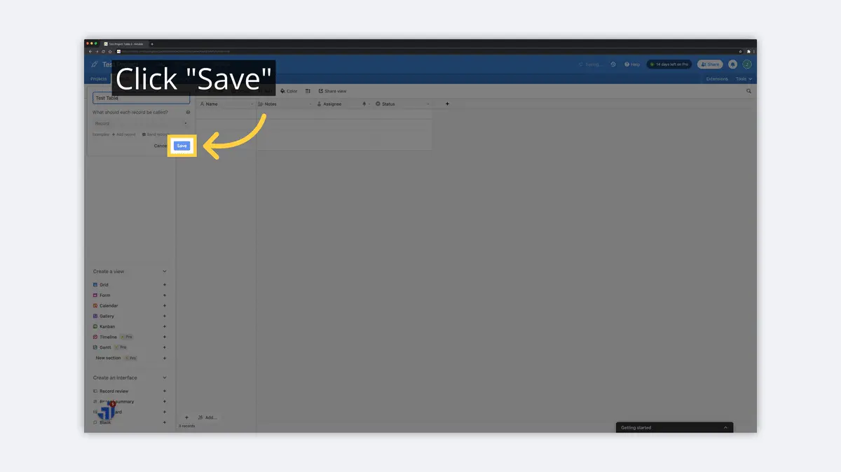 what is airtable save new table image