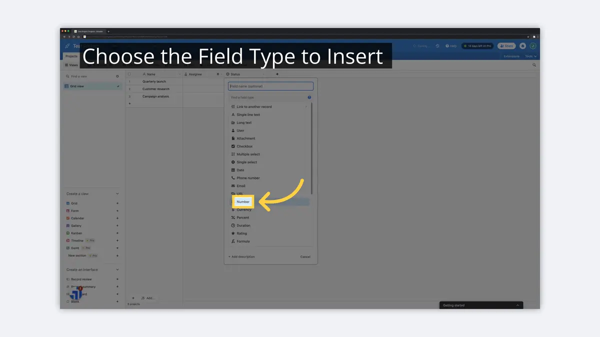 what is airtable choose field type image