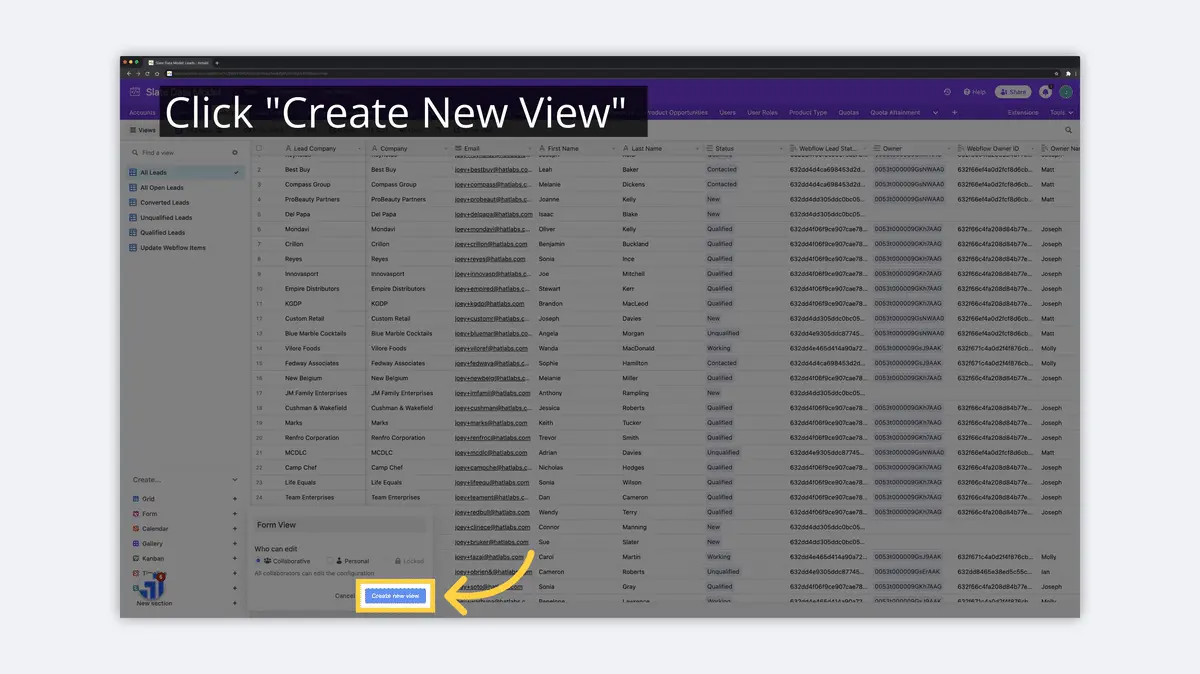 what is airtable create new view image