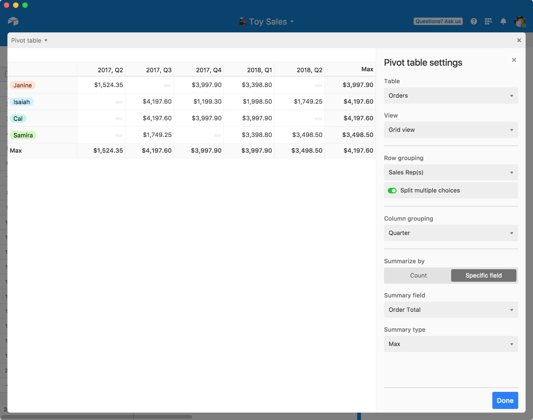 airtable pivot table extension image