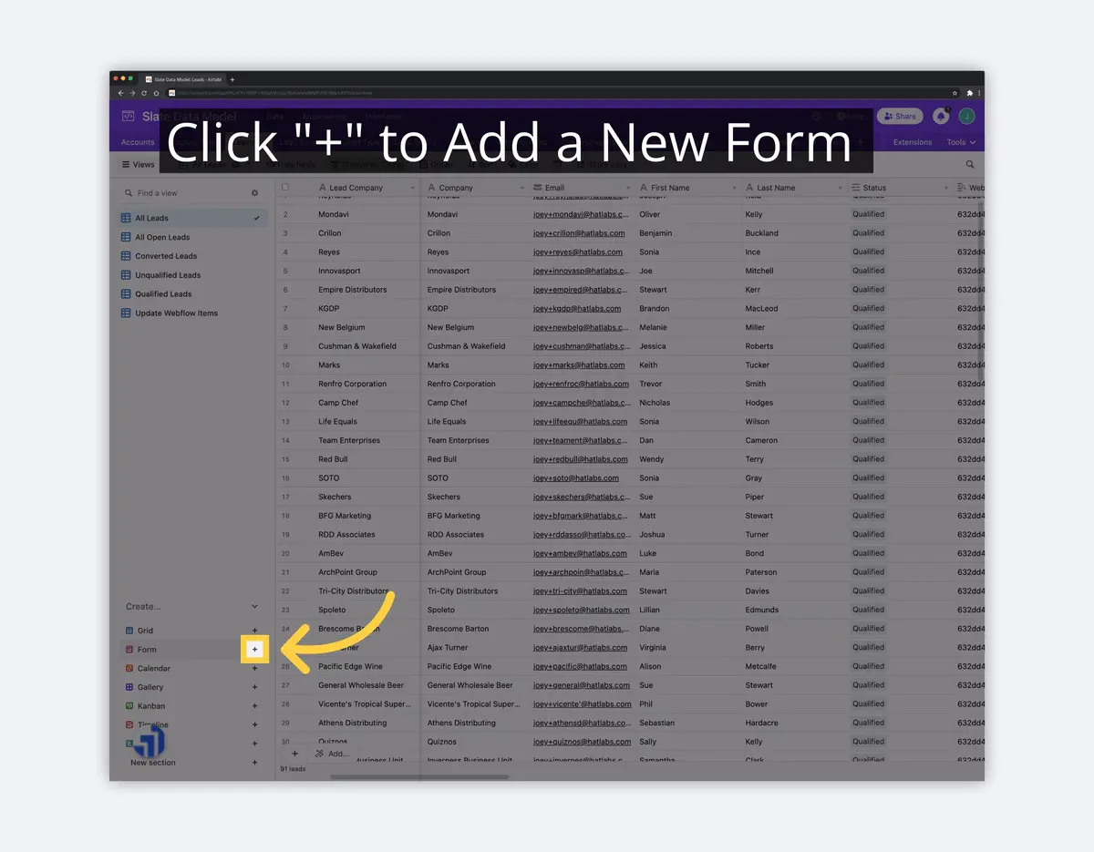 what is airtable add a form image