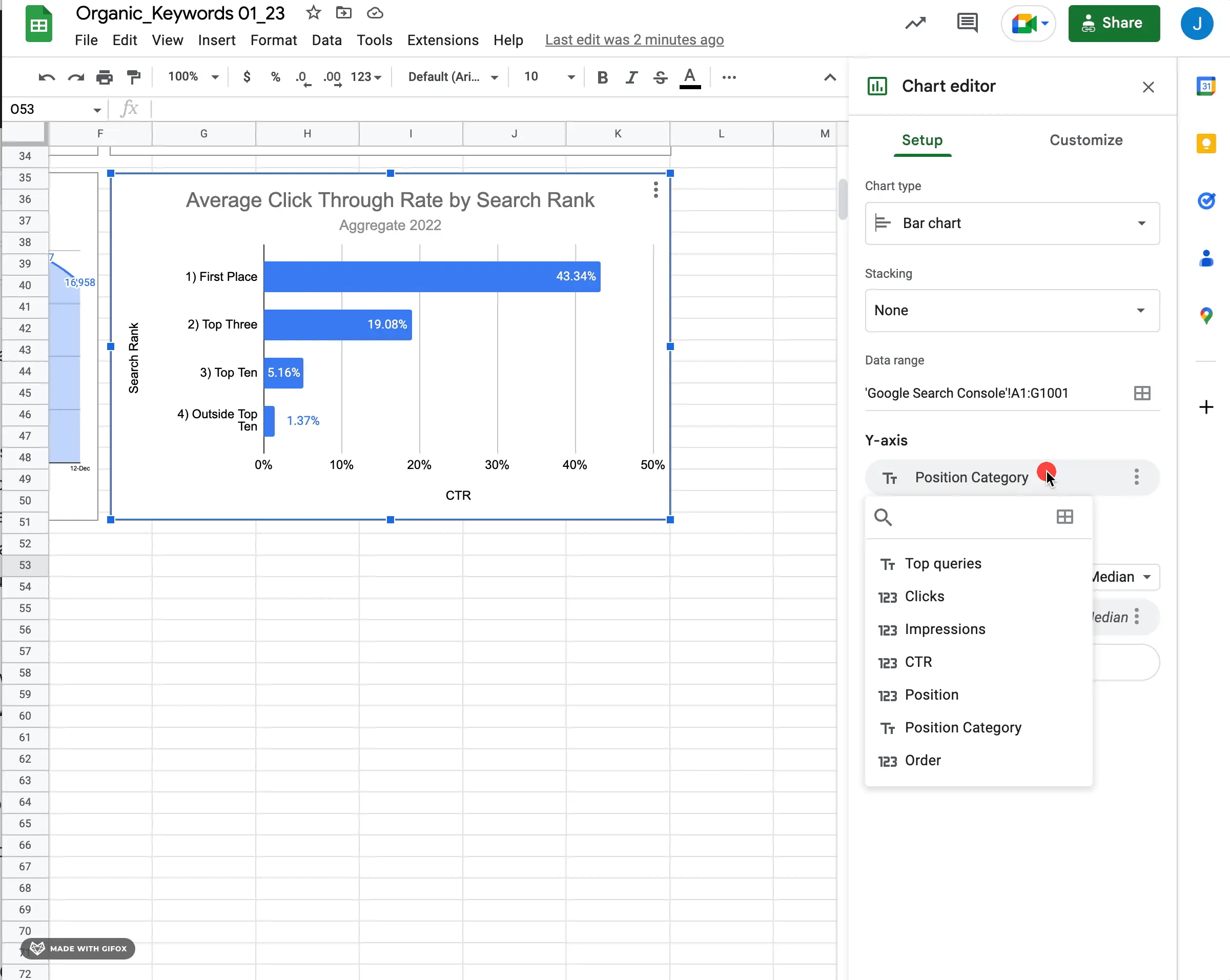 how to make a bar chart in google sheets setup