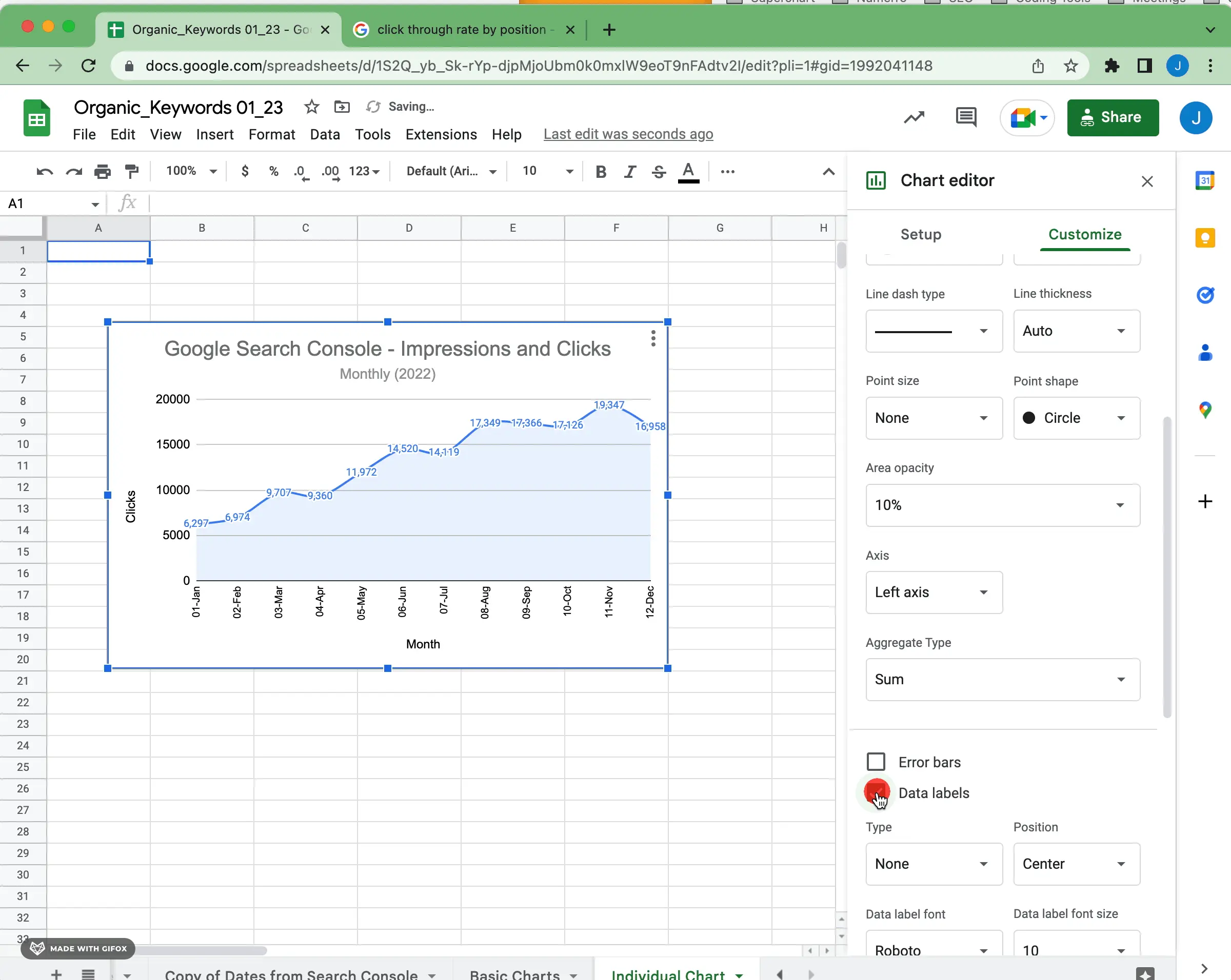 chart data labels google sheets