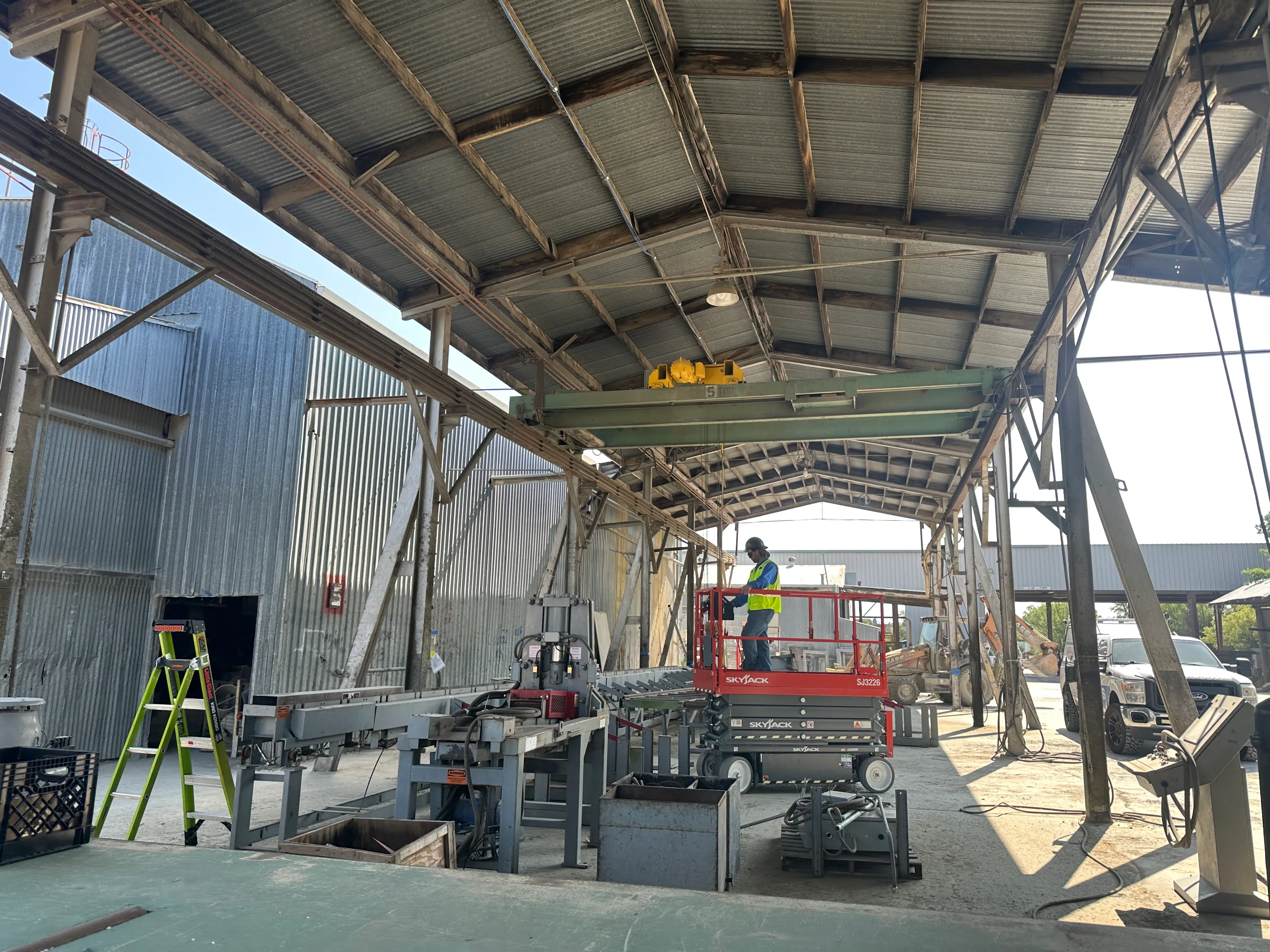 Oldcastle Infrastructure concrete and fabrication facility in Redding during an industrial electrical retrofit.