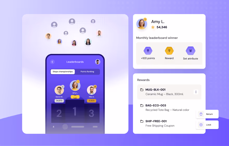 Series of Open Loyalty interface mockups