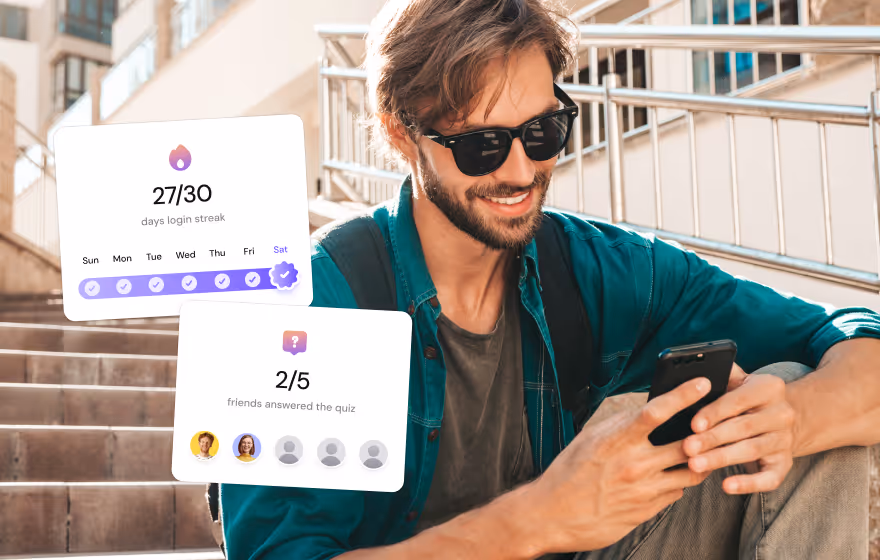 A man checking his loyalty points on a mobile