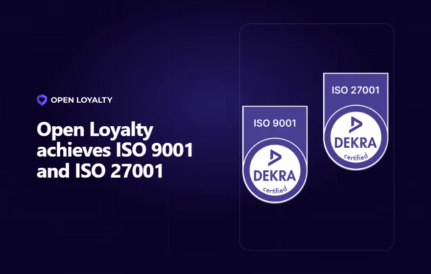 Open Loyalty achieves ISO 9001 and ISO 27001 banner