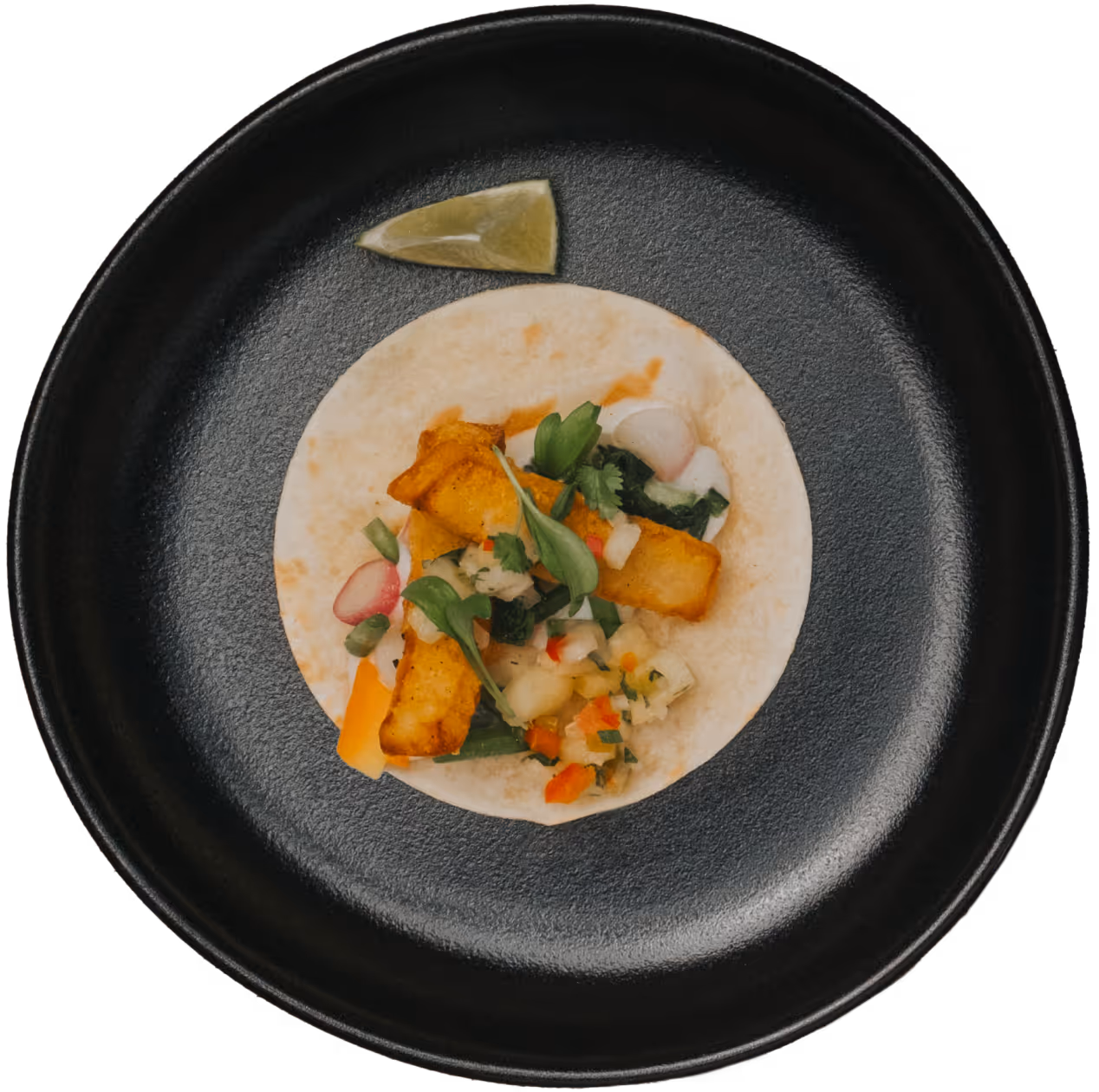 Coconut Copra Taco with 'Trimchi'
