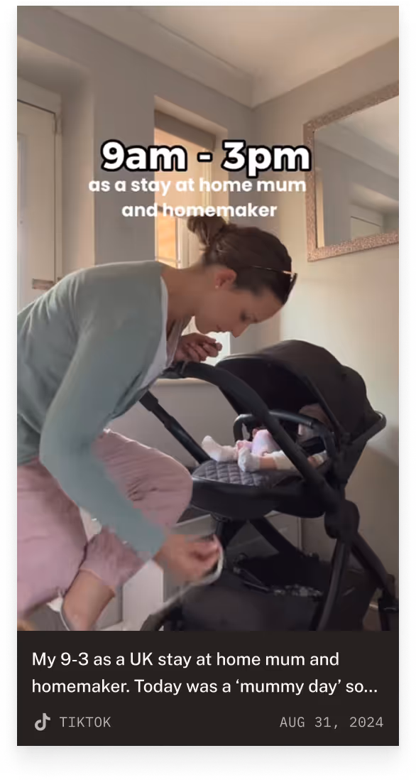 TikTok example - everyday mom life