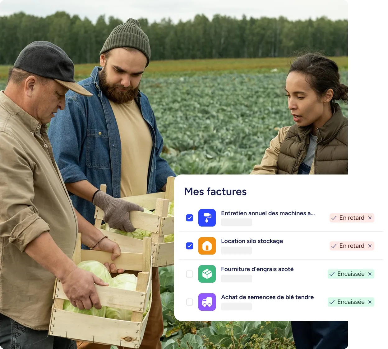 Un groupe d'agriculteurs dans un champs