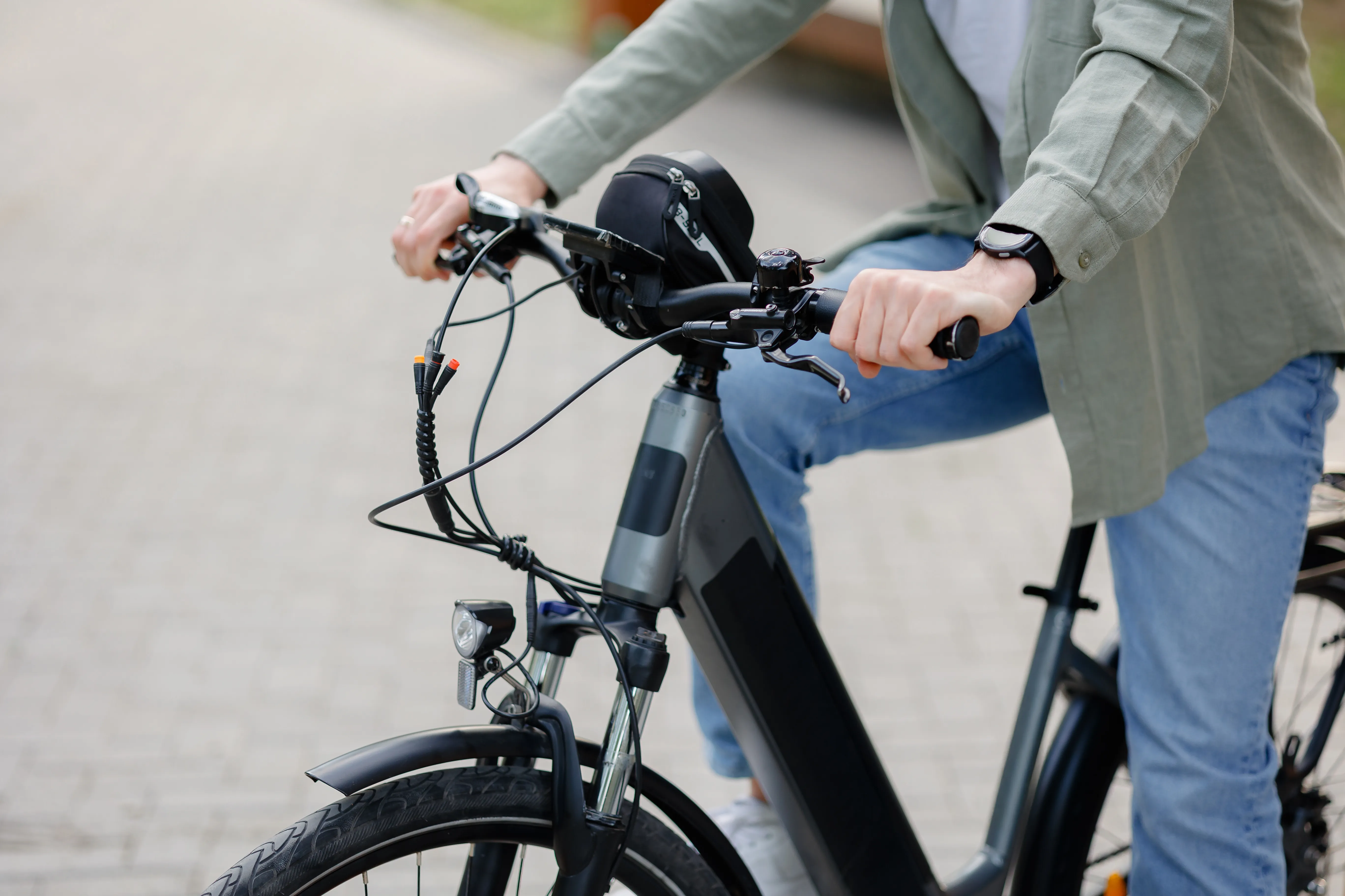 Person sitting on an ebike