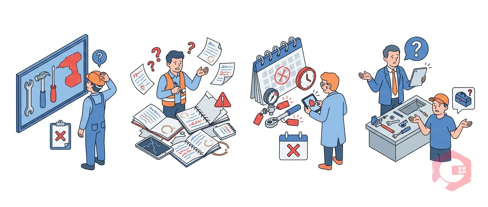 Four tools management pain points — lost tools, chaotic logbook, overdue calibration, no accountability | Cryotos