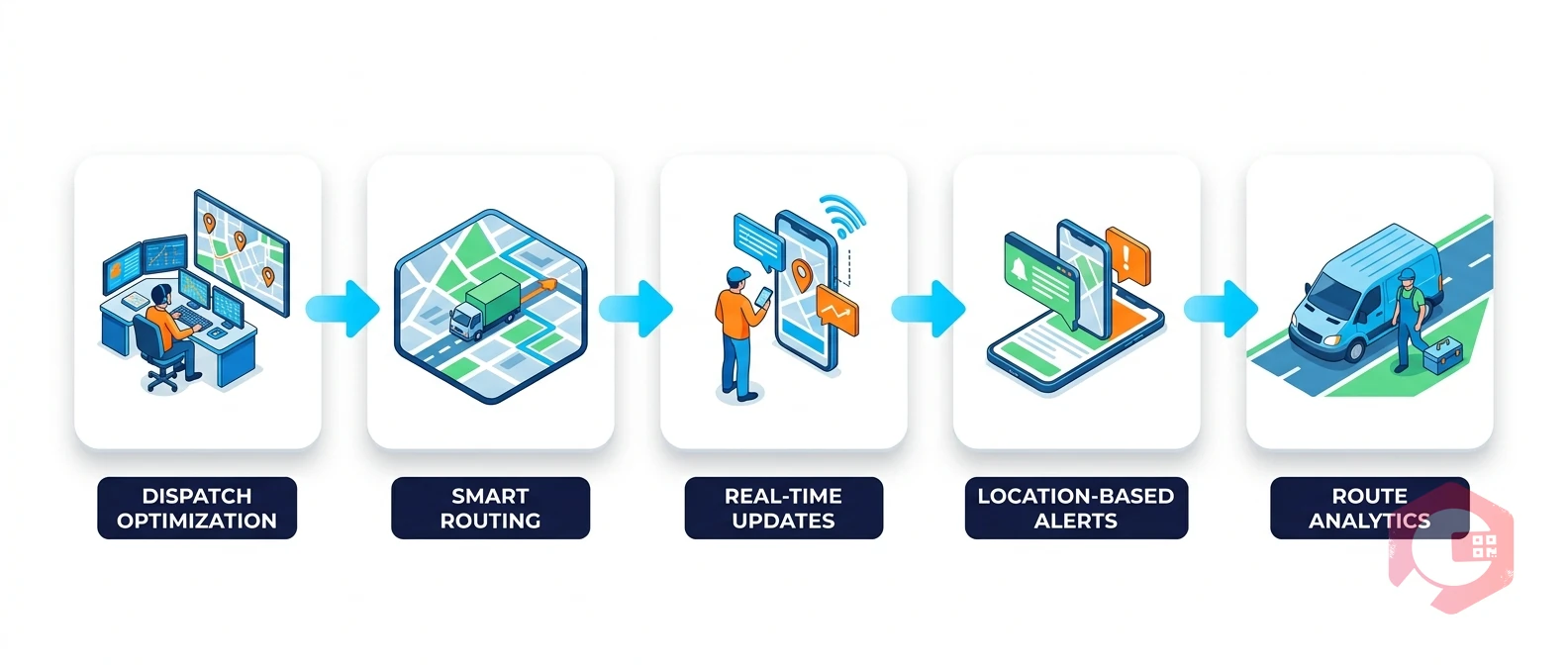 How to Reduce Technician Travel Time with GPS-Enabled CMMS Apps — workflow