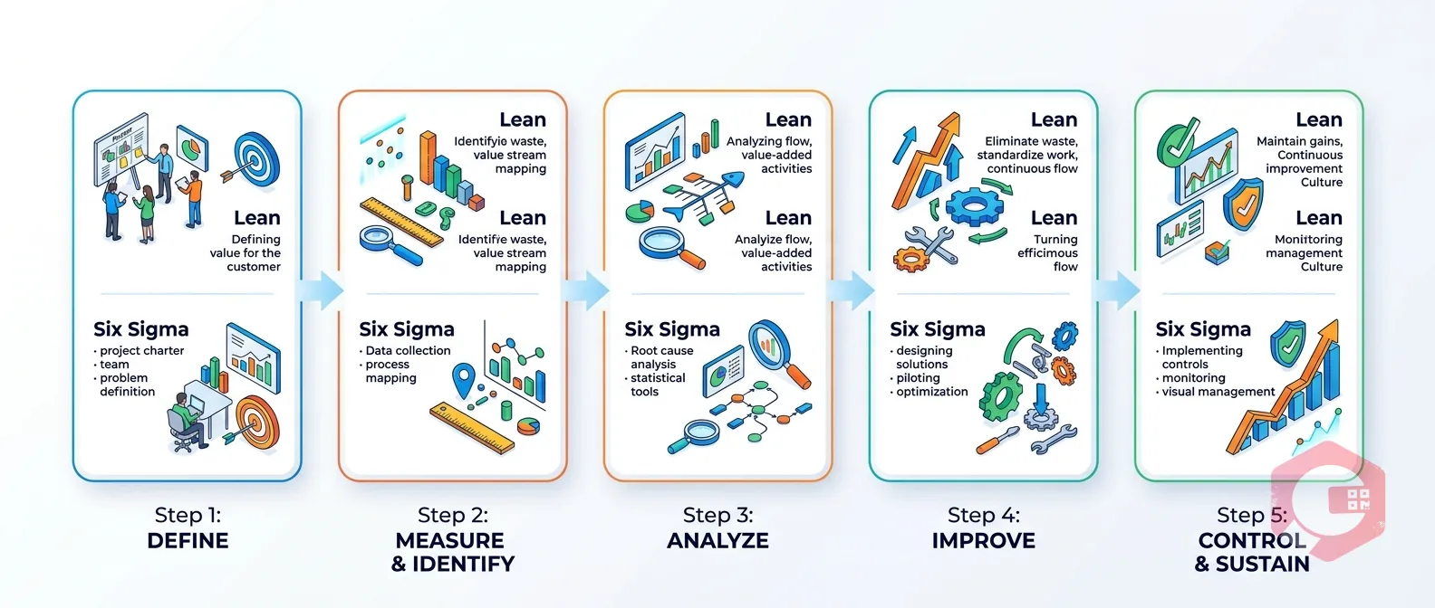 Lean vs. Six Sigma — workflow
