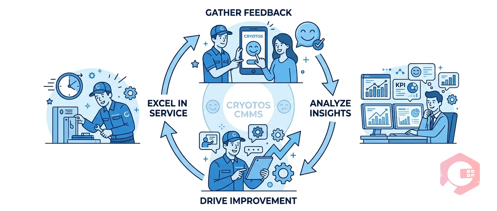 How Smiley-Based Customer Feedback in Cryotos CMMS Drives Field Service Excellence — lifecycle