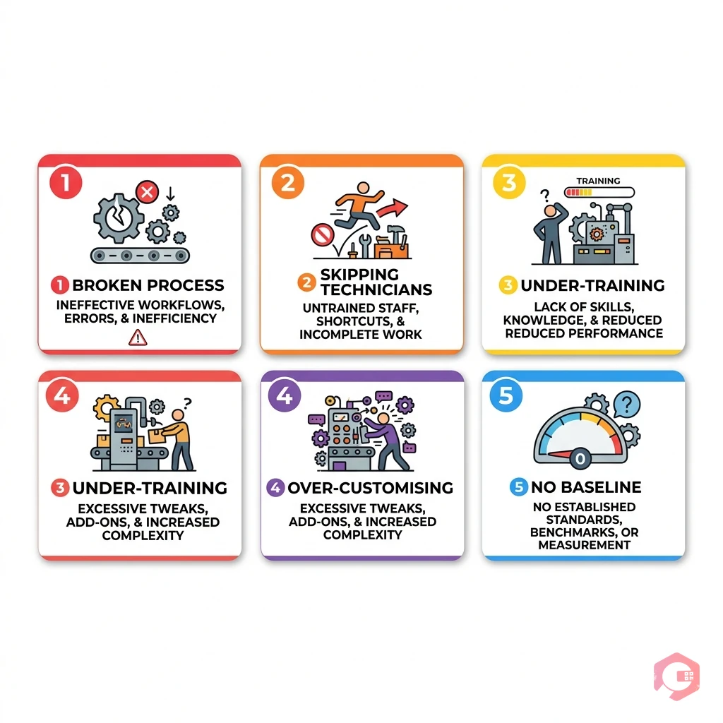 Five digital workflow rollout pitfalls — broken process, no technician input, poor training, over-customising, no baseline | Cryotos